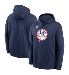 Men New York Yankees Navy Cooperstown Collection Logo Club Pullover Hoodie