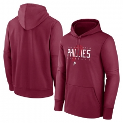 Men Philadelphia Phillies Burgundy Pregame Performance Pullover Hoodie