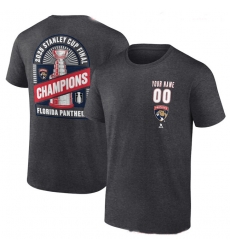 Men Florida Panthers Custom Charcoal 2025 Stanley Cup Champions T Shirt
