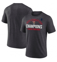Men Florida Panthers Heather Charcoal 2025 Stanley Cup Champions Rush Tri Blend T Shirt