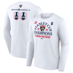 Men Florida Panthers White Two Time Stanley Cup Champions Top Line Long Sleeve T Shirt