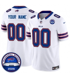 Men Buffalo Bills Active Player Custom White F U S E 2026 Inaugural Season at Highmark Stadium Patch Stitched Football Jersey Men Buffalo Bills Active Player Custom White F U S E 2026 Inaugural Season at Highmark Stadium Patch Stitched Football Jersey