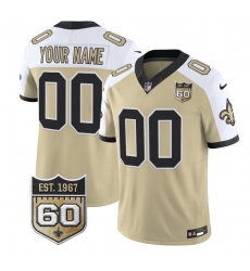 Men New Orleans Saints Active Player Custom Gold Alternate F U S E 60th Anniversary Patch Vapor Limited Stitched Football Jersey Men New Orleans Saints Active Player Custom Gold Alternate F U S E 60th Anniversary Patch Vapor Limited Stitched Football Jersey