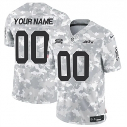 Men New York Jets Active Player Custom 2024 F U S E Arctic Camo Salute To Service Limited Stitched Football Jersey