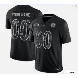 Men Steelers Custom Salute To Service Black Stitched NFL Jersey