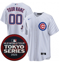 Men Women Youth Chicago Cubs Active Player Custom White 2025 World Tour Tokyo Series Home Stitched Baseball Jersey