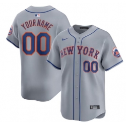 Men Women youth New York Mets Active Player Custom Grey 2024 Away Limited Stitched Baseball Jersey