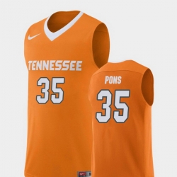 Men Tennessee Volunteers Yves Pons Orange Replica College Basketball Jersey