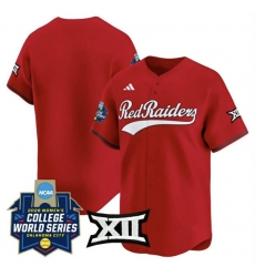 Men Texas Tech Red Raiders Blank Red 2025 World Series Stitched Jersey