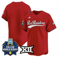 Men Texas Tech Red Raiders Blank Red 2025 World Series Stitched Jersey