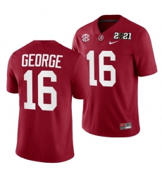 Alabama Crimson Tide Jayden George Crimson 2021 Rose Bowl Champions College Football Playoff College Football Playoff Jersey