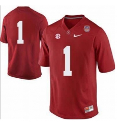 Men Alabama #1 Red Stitched Jersey No Name