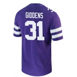 Men Kansas State University Giddens Purple Stitched Jersey