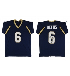 Men Notre Dame Jerome Bettis Navy Blue Jersey