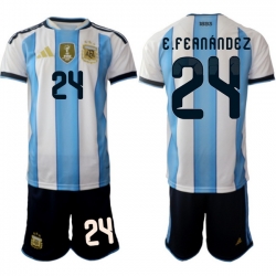 Argentina 2026 FIFA World Cup Soccer Jersey White #24 E.FERNANDEZ