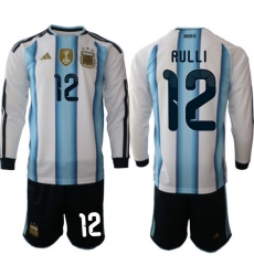 Argentina 2026 FIFA World Cup Soccer Jersey White LONG #12 RULLI Argentina 2026 FIFA World Cup Soccer Jersey White LONG #12 RULLI