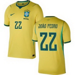 Youth 22 Brazil National Team Joao Pedro 2026 Home Jersey 1