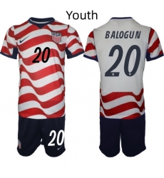 USA FIFA World Cup 2026 Soccer Red Home Jersey Folarin Balogun #20