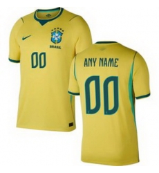 Men 00 Brazil National Team Custom 2026 Home Jersey 2