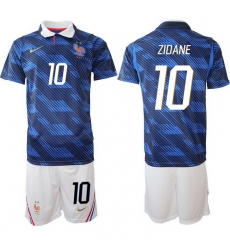 Men France 2026 FIFA World Cup Blue Soccer Jersey #10 Zinedine Zidane