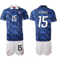 Men France 2026 FIFA World Cup Blue Soccer Jersey #15 Ibrahima Konate