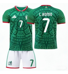 2026 FIFA World Cup Mexico Soccer Home Jersey #7 Luis Francisco Romo Barron