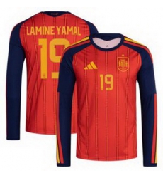 Men 19 Spain Lamine Yamal World Cup 2026 Away Replica Jersey   4