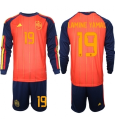 Spain 2026 FIFA World Cup Soccer Jersey Red LONG #19 LAMINE YAMAL Spain 2026 FIFA World Cup Soccer Jersey Red LONG #19 LAMINE YAMAL