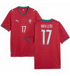 Men 17 Portugal Rafael Leao Home Replica Jersey   1