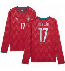 Men 17 Portugal Rafael Leao Home Replica Jersey   2