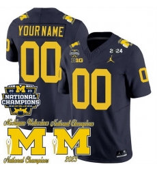 Men Women Youth Michigan Wolverines ACTIVE PLAYER Custom Navy F U S E  CFP 2023 National Champions Patch Vapor Stitched Football Jersey