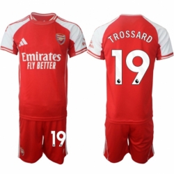 Men Arsenal FC 19 Leandro Trossard Red 2025 Home Soccer Jersey Suit