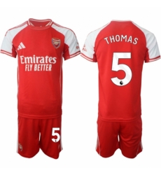 Men Arsenal FC 5 Thomas Red 2025 Home Soccer Jersey Suit