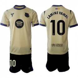 Men FC Barcelona 2026 Soccer Jerseys Beige #10 LAMINE YAMAL