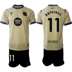 Men FC Barcelona 2026 Soccer Jerseys Beige #11 RAPHINHA