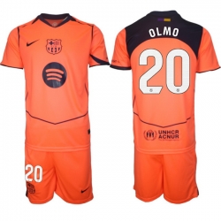 Men FC Barcelona 2026 Soccer Jerseys Orange #20 OLMO