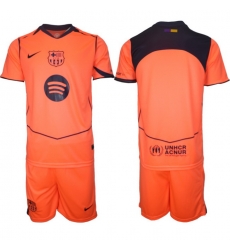 Men FC Barcelona 2026 Soccer Jerseys Orange BLANK Men FC Barcelona 2026 Soccer Jerseys Orange BLANK
