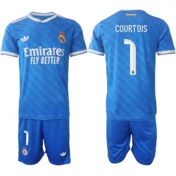 Men Real Madrid 2026 Soccer Jerseys Blue #1 COURTOIS