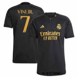 Men Real Madrid 7 Vini Jr Black 2023 24 Soccer Jersey