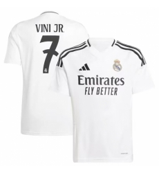 Men Real Madrid 7 Vini Jr White 2024 25 Soccer Jersey