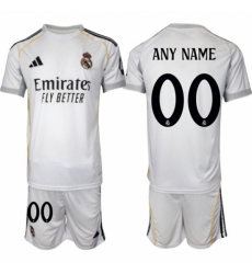 Men Real Madrid Custom 25 26 White Home Soccer Jersey Suit