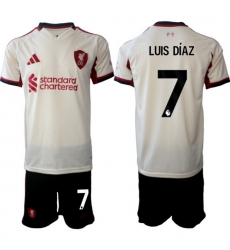 Men Liverpool 2026 Soccer Jerseys Beige #7 LUIS DIAZ