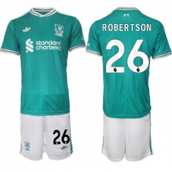 Men Liverpool 2026 Soccer Jerseys Teal #26 ROBERTSON
