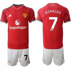 Men Manchester United 7 Ranoldo 2025 26 Red Home Soccer Jersey Suit
