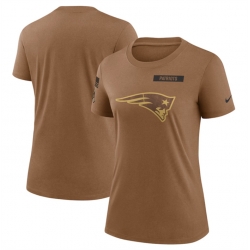 Women New England Patriots 2023 Brown Salute To Service Legend Performance T Shirt Run Small