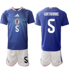 Men Japan 2026 Soccer Jerseys Blue #5 Tsuyoshi Watanabe