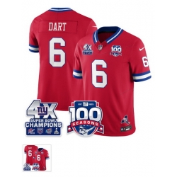 Men Giants #6 Dart Red R U S E Stitched NFL Jersey