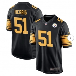 Men Steelers 51 Herbig Black F U S E Stitched NFL jersey