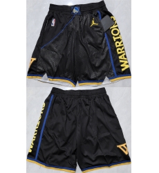 Men Golden State Warriors Black Shorts 28Run Small 29