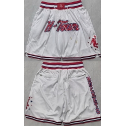 Men Houston Rockets White Shorts 